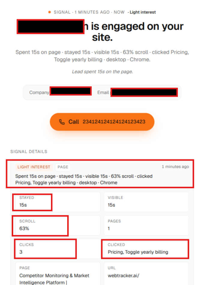 detailed view leads clicks