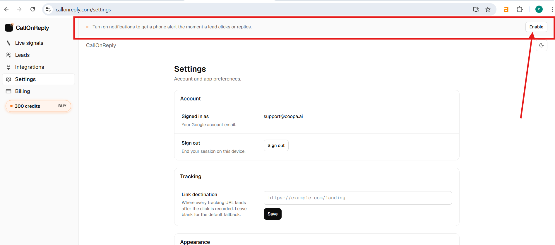 enable notifications image